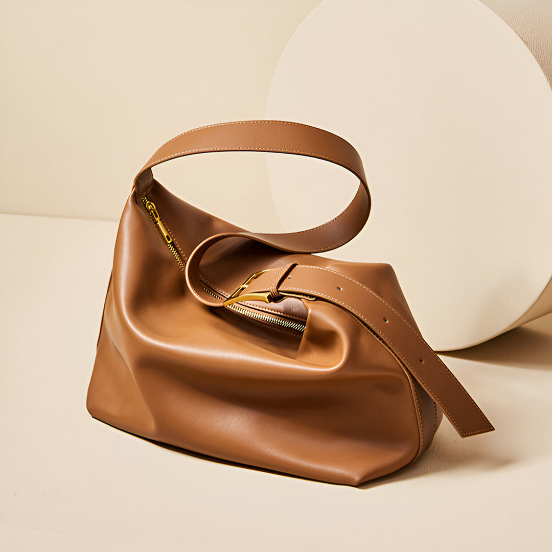 Monica Soft Leather Shoulder Bag – Slouchy Luxe in Black Leather