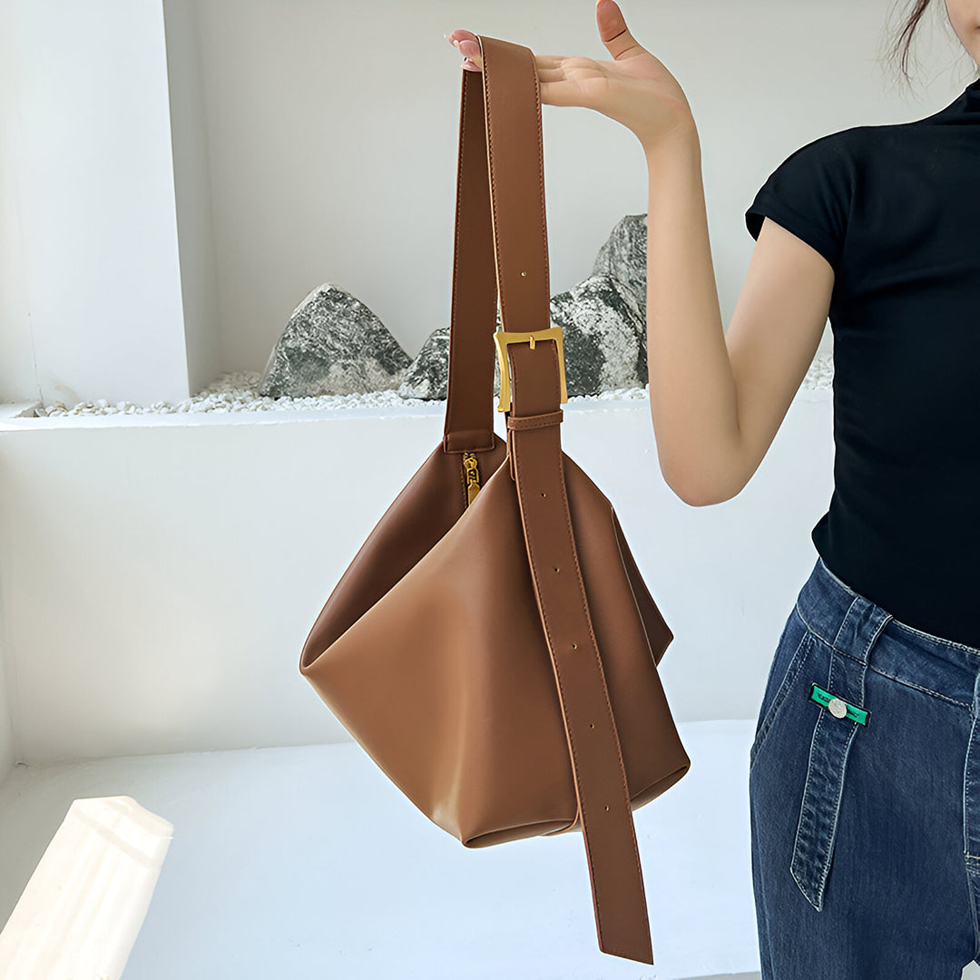 Monica Soft Leather Shoulder Bag – Slouchy Luxe in Black Leather