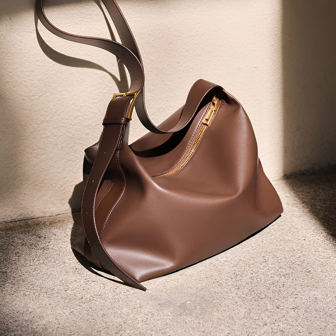 Monica Soft Leather Shoulder Bag – Slouchy Luxe in Black Leather