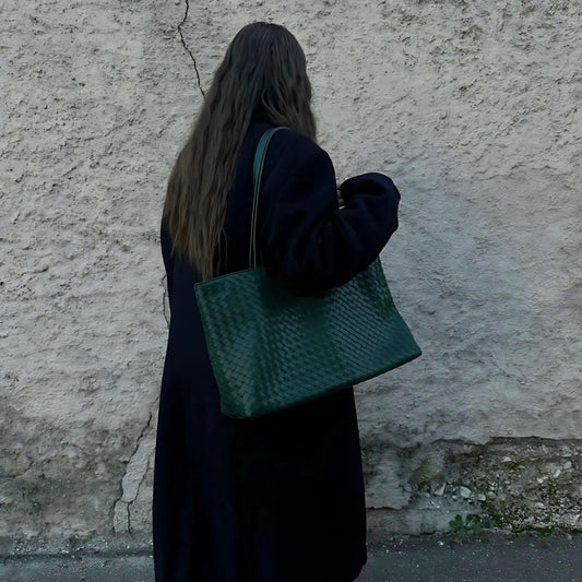 Rosetta Woven Shoulder Tote Bag – Minimalist Design