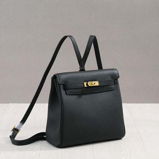 Halia | Elegant Black Leather Backpack – Stylish, Chic & Functional