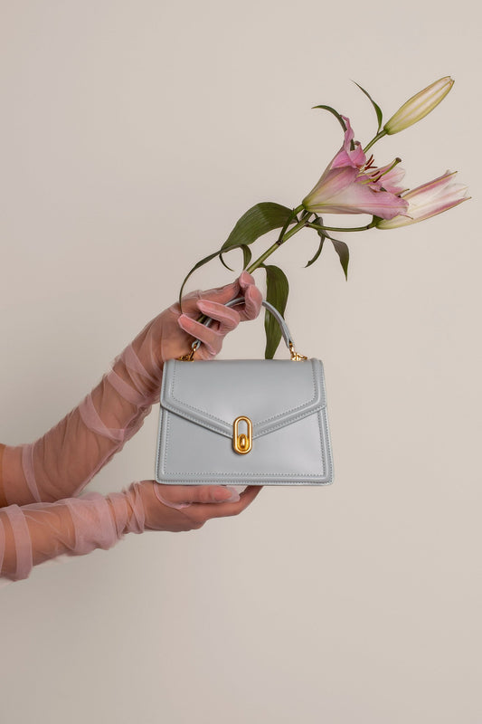 Aurora Mini Luxe Leather Handbag – Women's Elegant Top Handle Bag with Gold Hardware (UK)