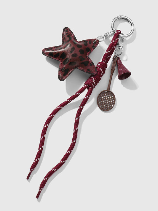 Nivelle | Leopard Star Leather Bag Charm – Bold, Stylish & Unique
