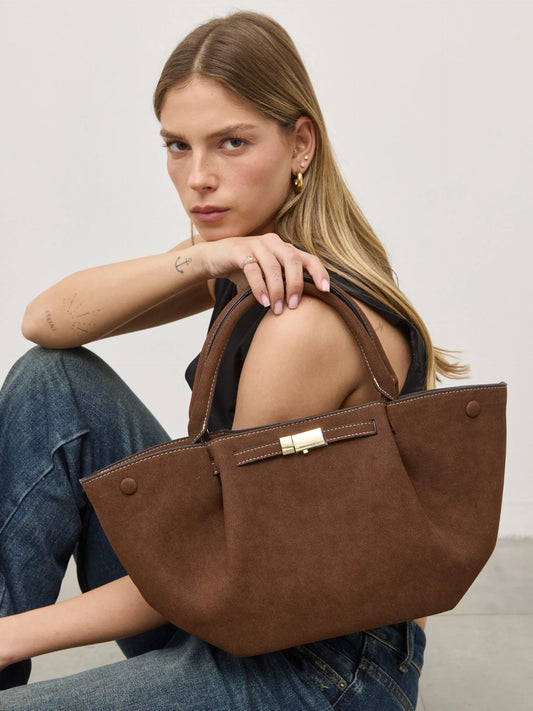 Melany | Suede Tote Bag with Structured Silhouette