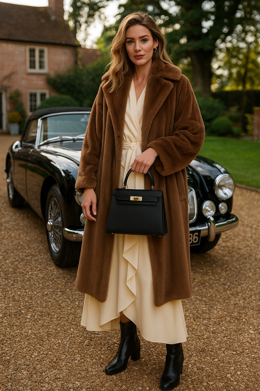 Galatea | Elegant Black Leather Handbag – Classic Luxury & Functionality