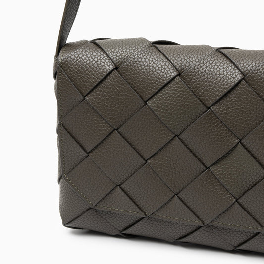 Monte Carlo Woven Leather-Look Crossbody Bag – Modern Structured Flap Bag for Women