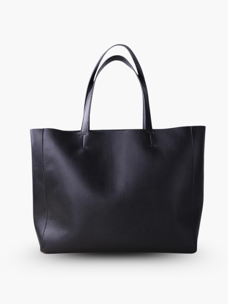 Emma | Black Leather Tote Bag – Classic & Versatile