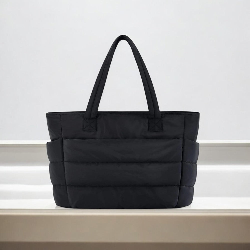 Lily | White Puffer Tote Bag – Stylish & Lightweight