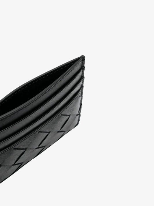 Isabella | Burgundy Woven Leather Cardholder – Sleek & Stylish