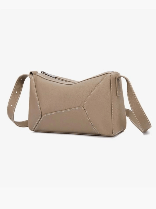 Elarielle | Contemporary Taupe Leather Shoulder Bag – Sleek & Versatile