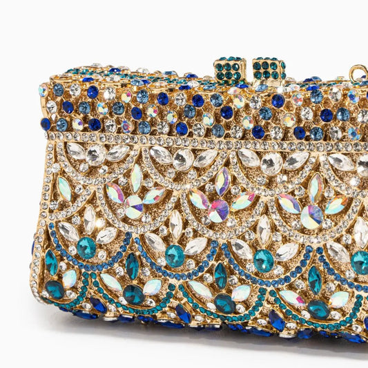Empress | Multicolor Crystal Embellished Evening Clutch – Regal Elegance
