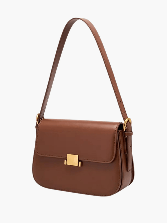 Celine | Luxe Brown Leather Shoulder Bag – Classic & Refined