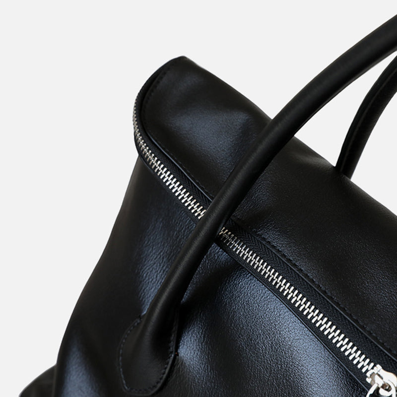 Lai | Brown Leather Zip Tote Bag – Sleek & Functional