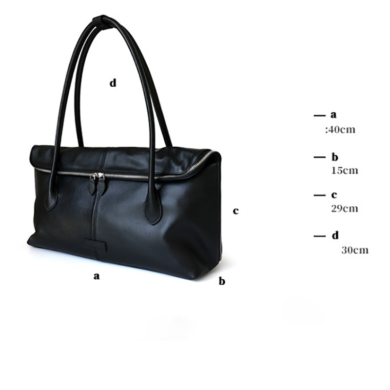 Lai | Brown Leather Zip Tote Bag – Sleek & Functional