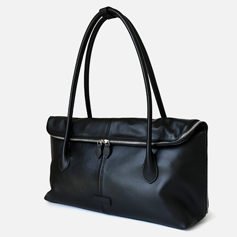Lai | Brown Leather Zip Tote Bag – Sleek & Functional