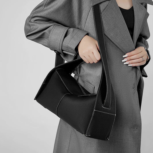 Violetta | Black Asymmetric Handbag – Modern Elegance & Versatile Design