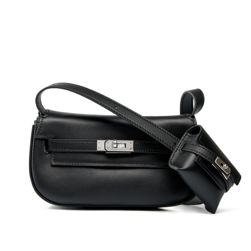 Noir | Sleek Mini Leather Shoulder Bag – Effortless Sophistication
