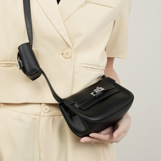 Noir | Sleek Mini Leather Shoulder Bag – Effortless Sophistication