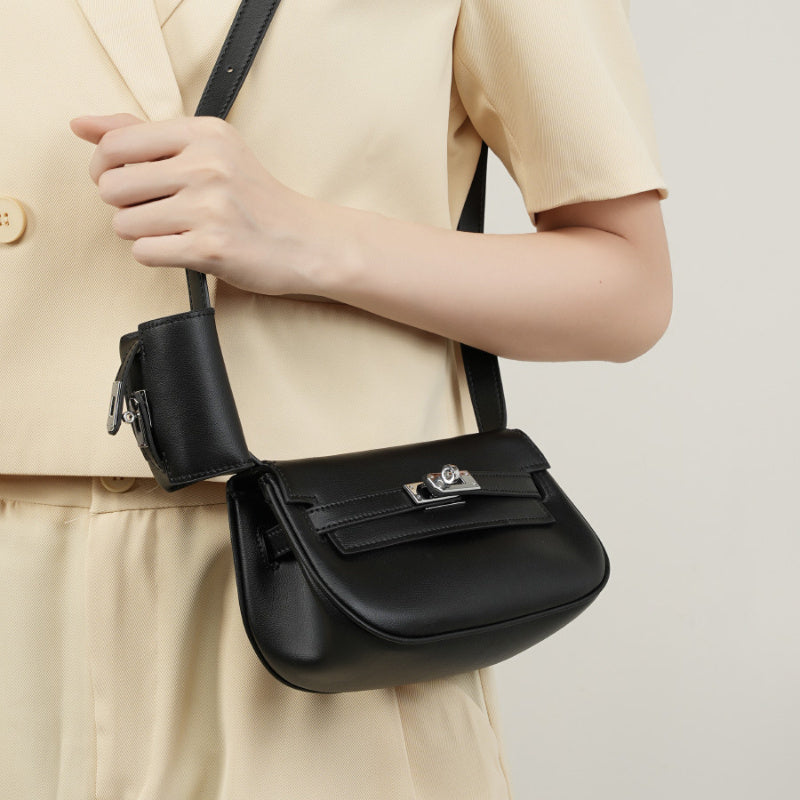 Noir | Sleek Mini Leather Shoulder Bag – Effortless Sophistication
