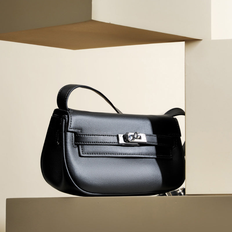 Noir | Sleek Mini Leather Shoulder Bag – Effortless Sophistication