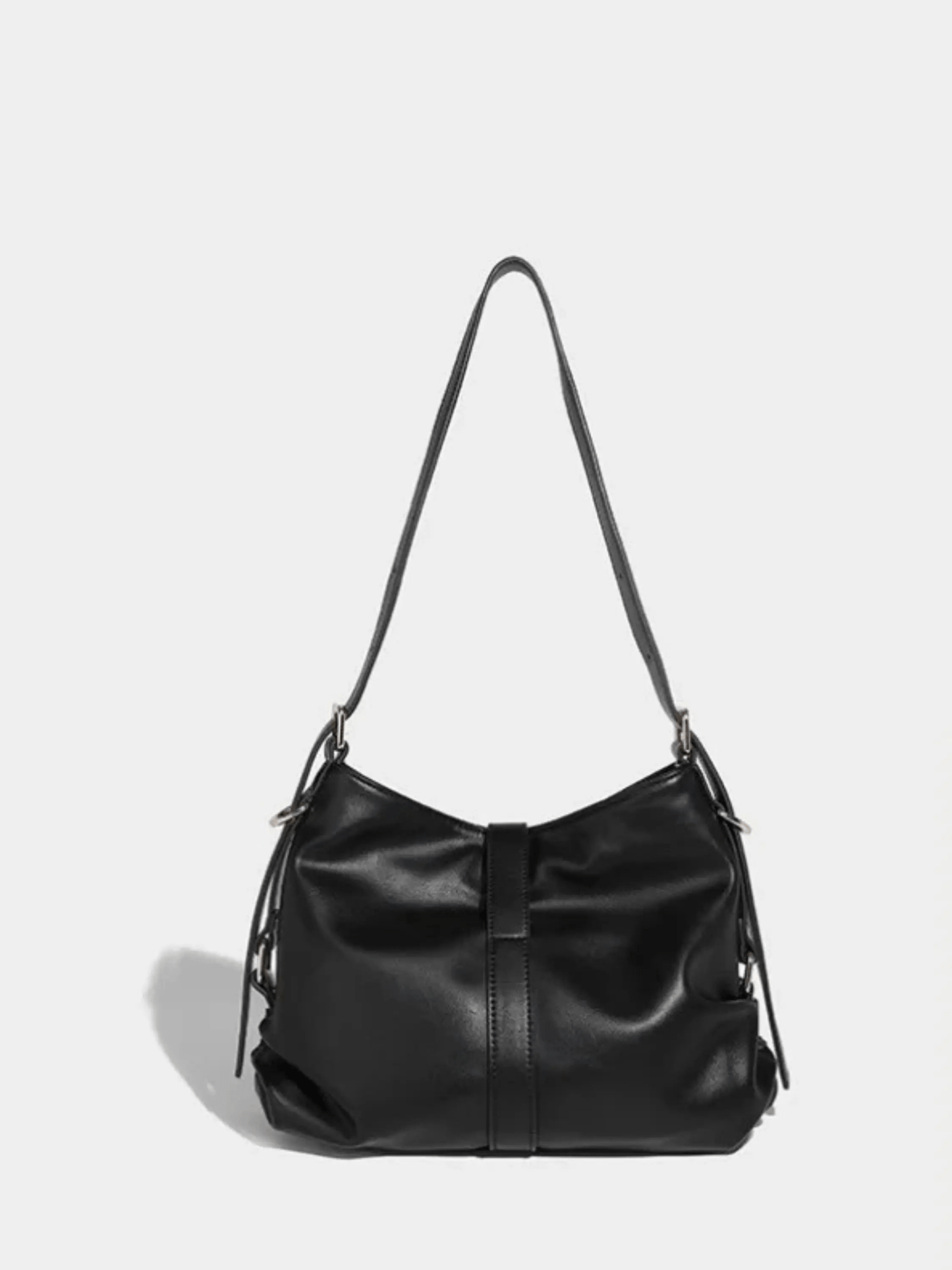 Velithra | Luxe Black Leather Shoulder Bag – Elegant & Versatile