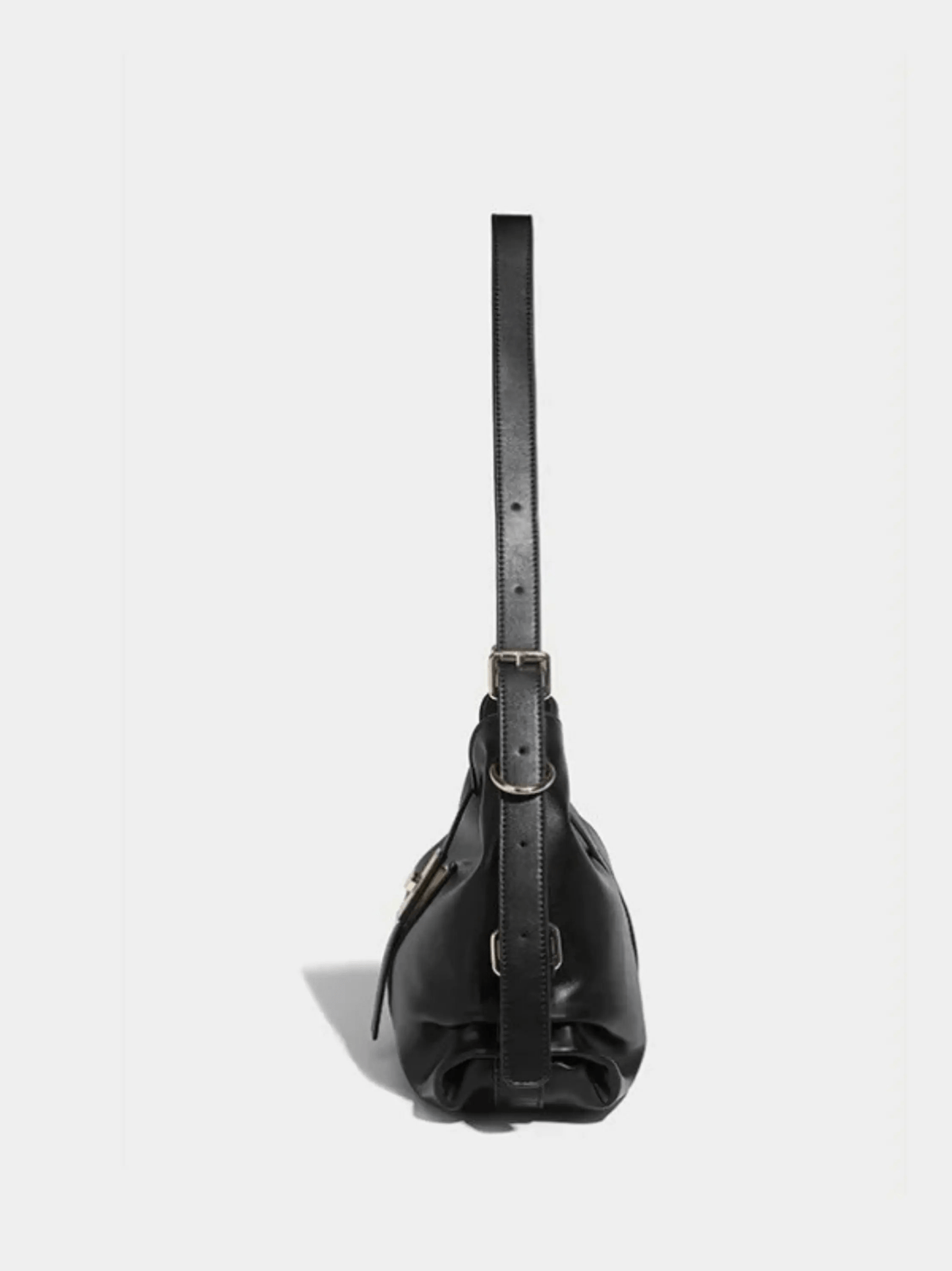 Velithra | Luxe Black Leather Shoulder Bag – Elegant & Versatile