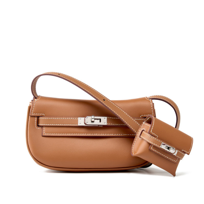 Kaelis | Soft Leather Flap Shoulder Bag – Effortless Chic & Practicality