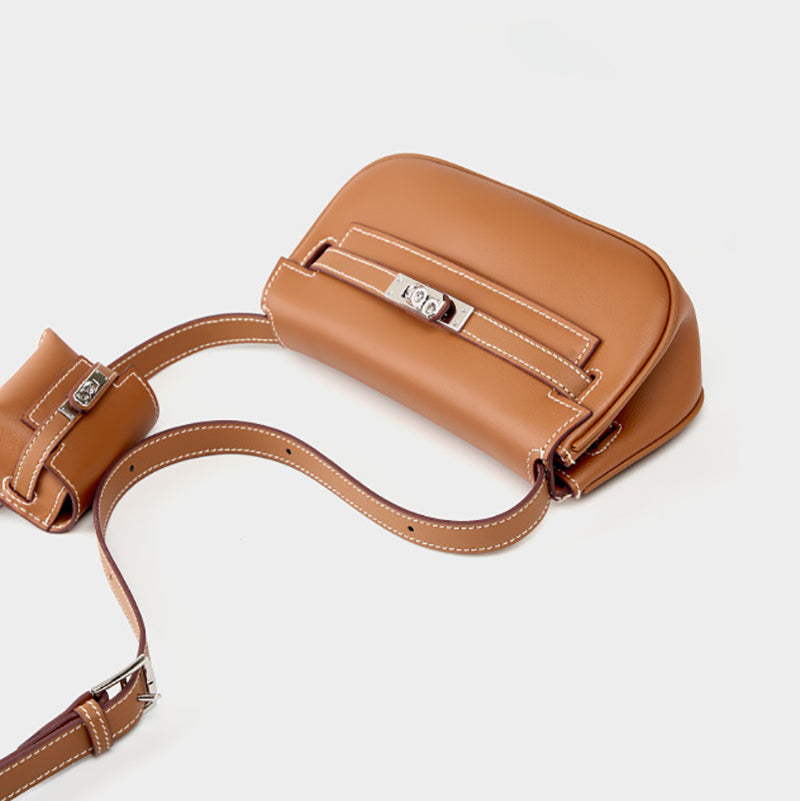 Kaelis | Soft Leather Flap Shoulder Bag – Effortless Chic & Practicality