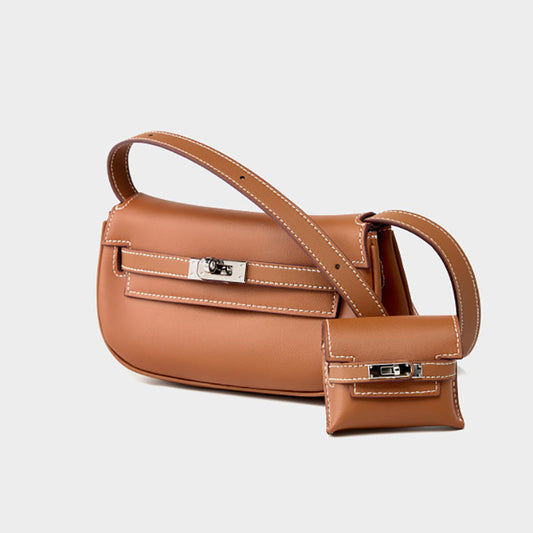 Kaelis | Soft Leather Flap Shoulder Bag – Effortless Chic & Practicality