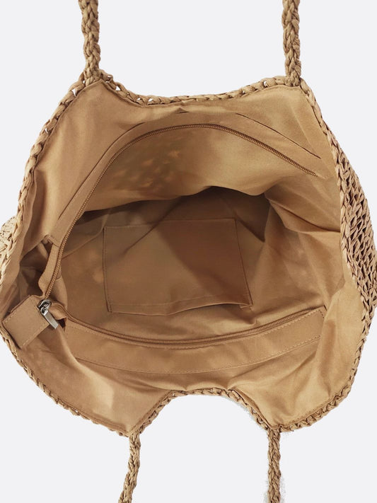 Handwoven Openwork Tote Bag β Lightweight Summer Carryall