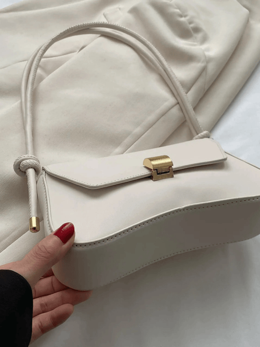 Elise | White Minimalist Shoulder Bag – Chic & Elegant