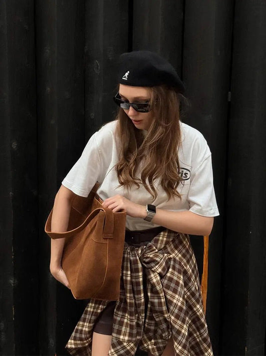 Elise | Luxe Suede Shoulder Bag – Effortless & Chic