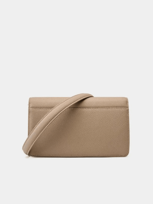 Mariselle | Luxe Taupe Leather Crossbody Bag – Elegant & Versatile
