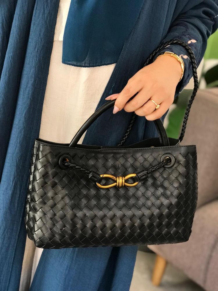 Rielle | Sage Woven Vegan Leather Handbag – Chic, Elegant & Timeless