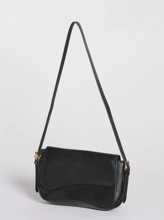 Celeste | Black Leather Shoulder Bag – Sleek & Modern
