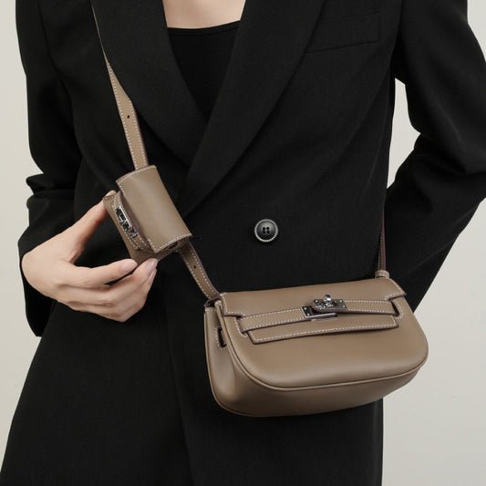 Sienna | Elegant Soft Leather Shoulder Bag with Mini Pouch – Chic & Functional