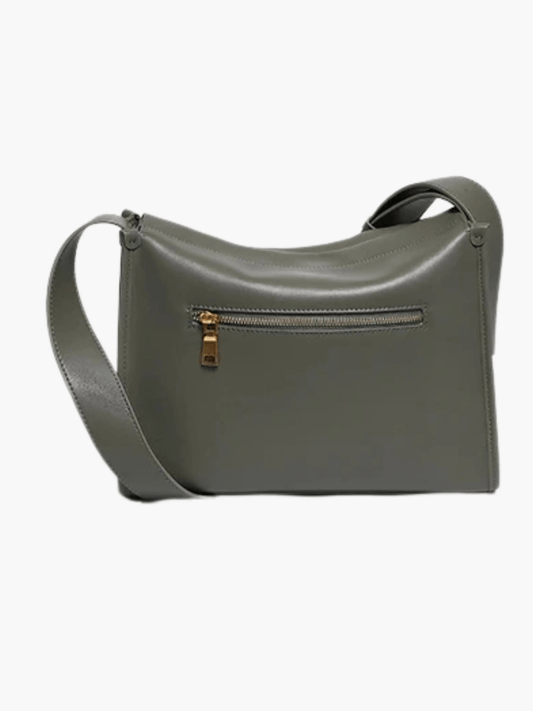 Aria | Luxe Olive Green Leather Shoulder Bag – Modern & Elegant
