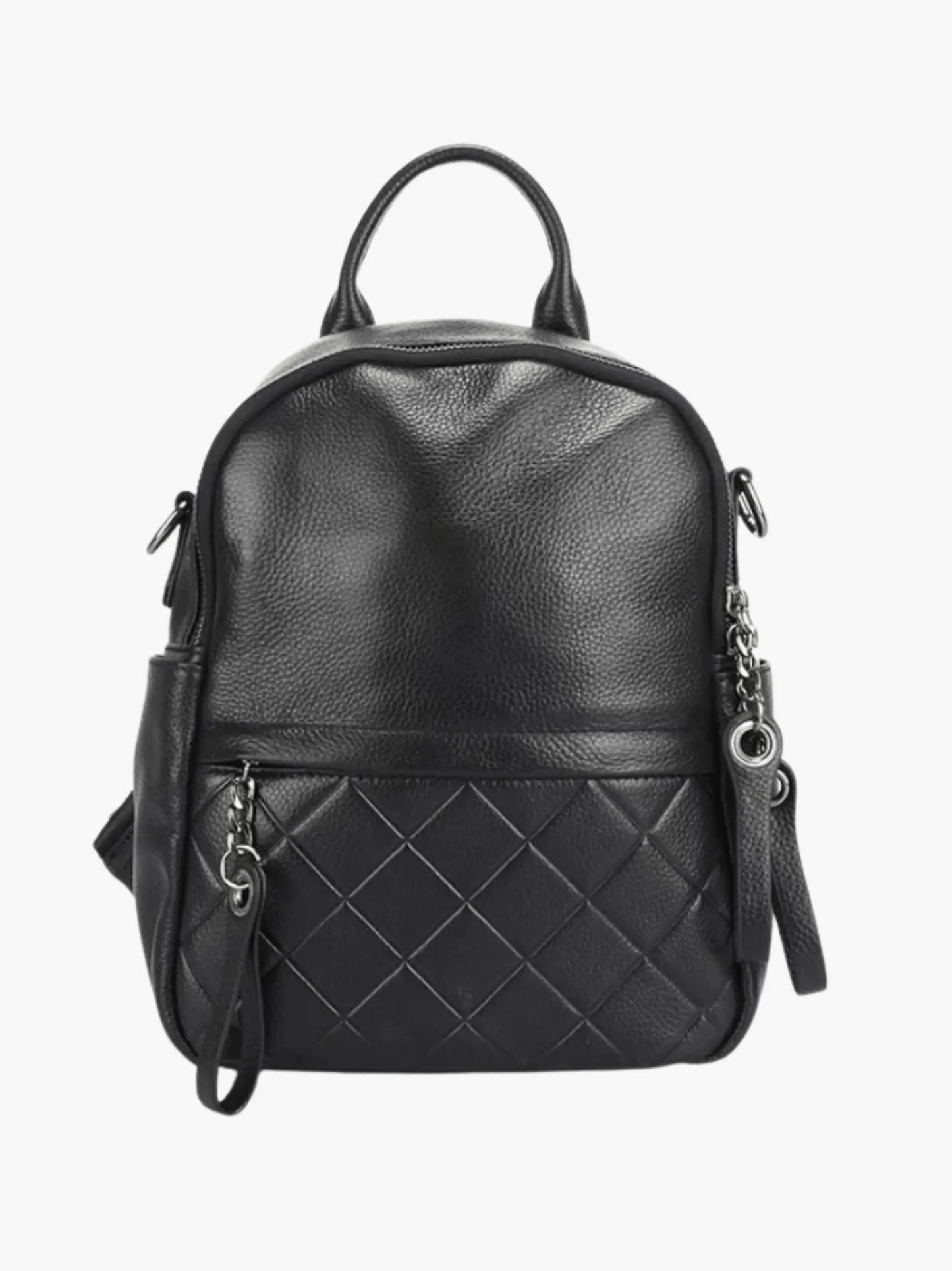 Eowen | Quilted Black Leather Backpack – Chic & Functional