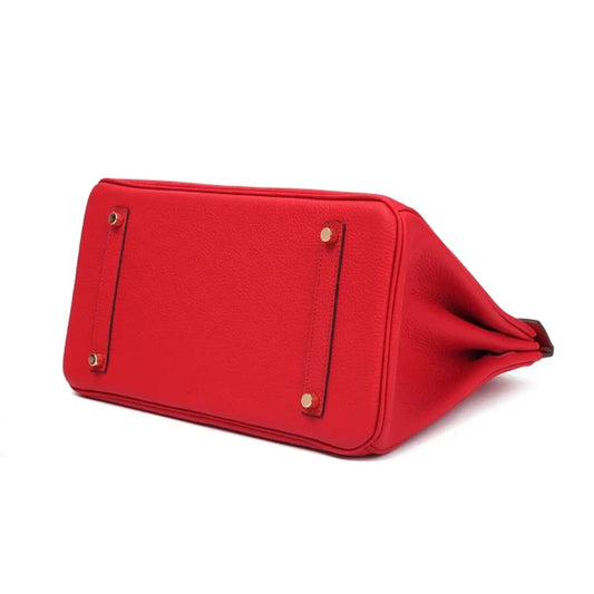 Isla Red Textured Leather Handbag – Classic & Timeless