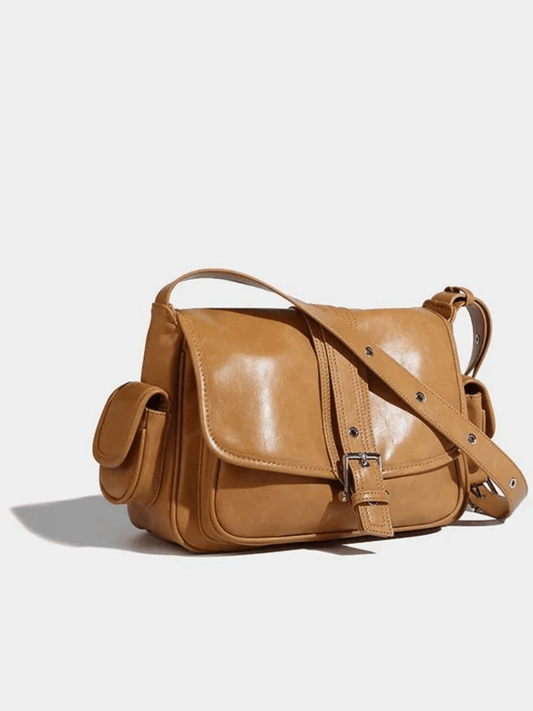 Savannah | Luxe Tan Leather Messenger Bag – Classic & Functional