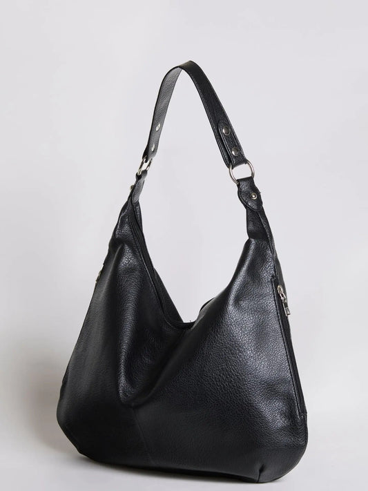 Kaia | Luxe Black Leather Hobo Bag – Timeless Elegance & Everyday Comfort
