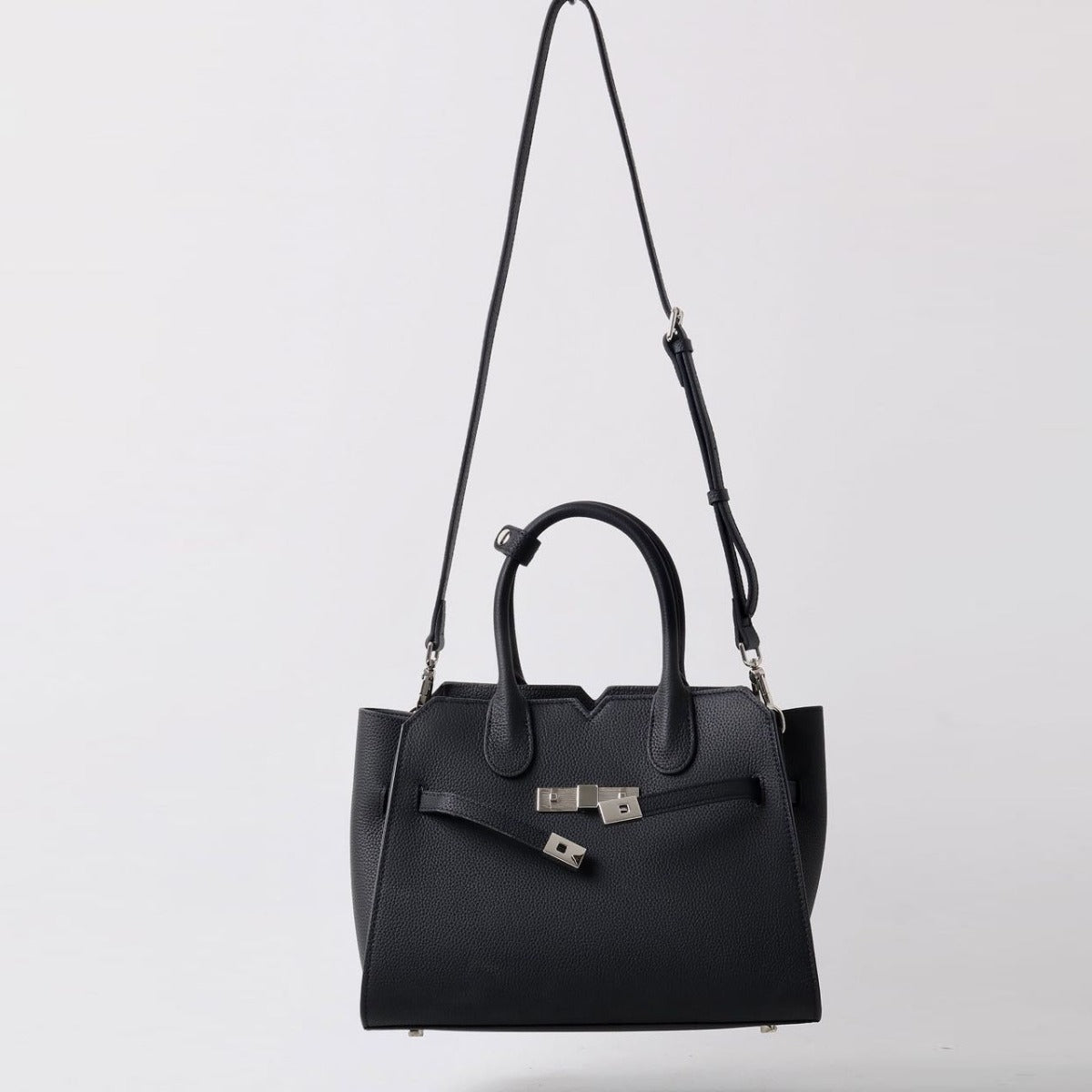 Natalie | Taupe Leather Satchel Bag – Elegant & Timeless