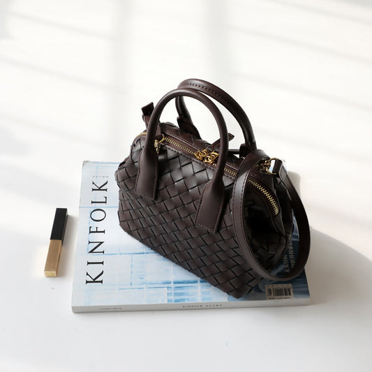 Hestia | Elegant Brown Woven Leather Handbag – Timeless Craftsmanship & Everyday Luxury