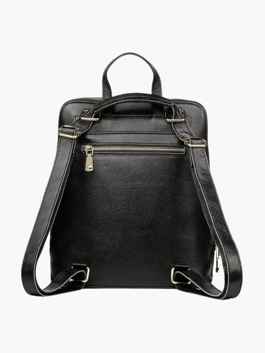 Zephira | Black Croc-Embossed Leather Backpack – Bold & Sophisticated