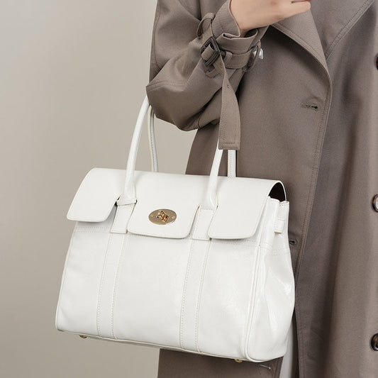 Victoria | White Structured Tote Bag – Elegant & Timeless