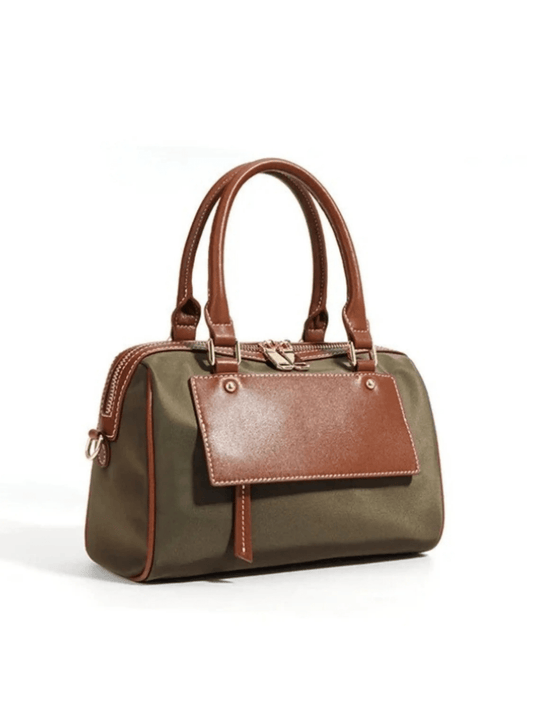 Sorynna | Two-Tone Leather Satchel – Elegant & Contemporary