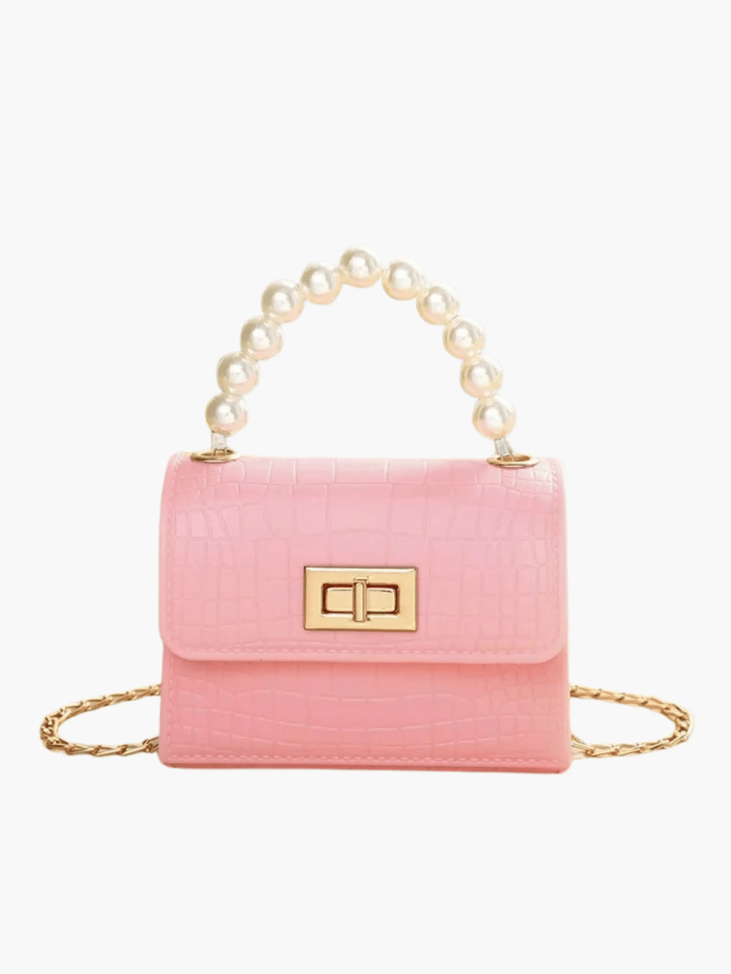 Isabella | Black Croc-Embossed Mini Bag – Elegant & Sophisticated