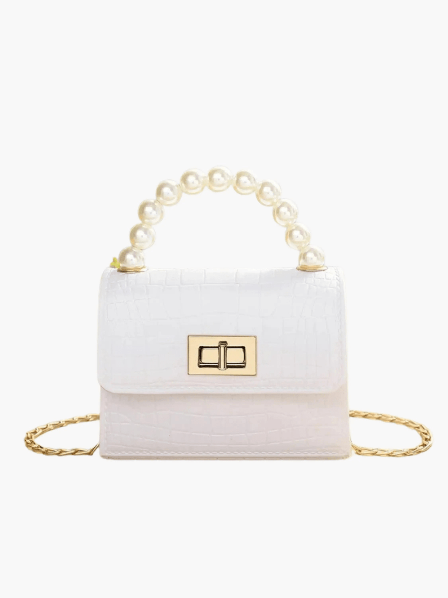 Isabella | Black Croc-Embossed Mini Bag – Elegant & Sophisticated