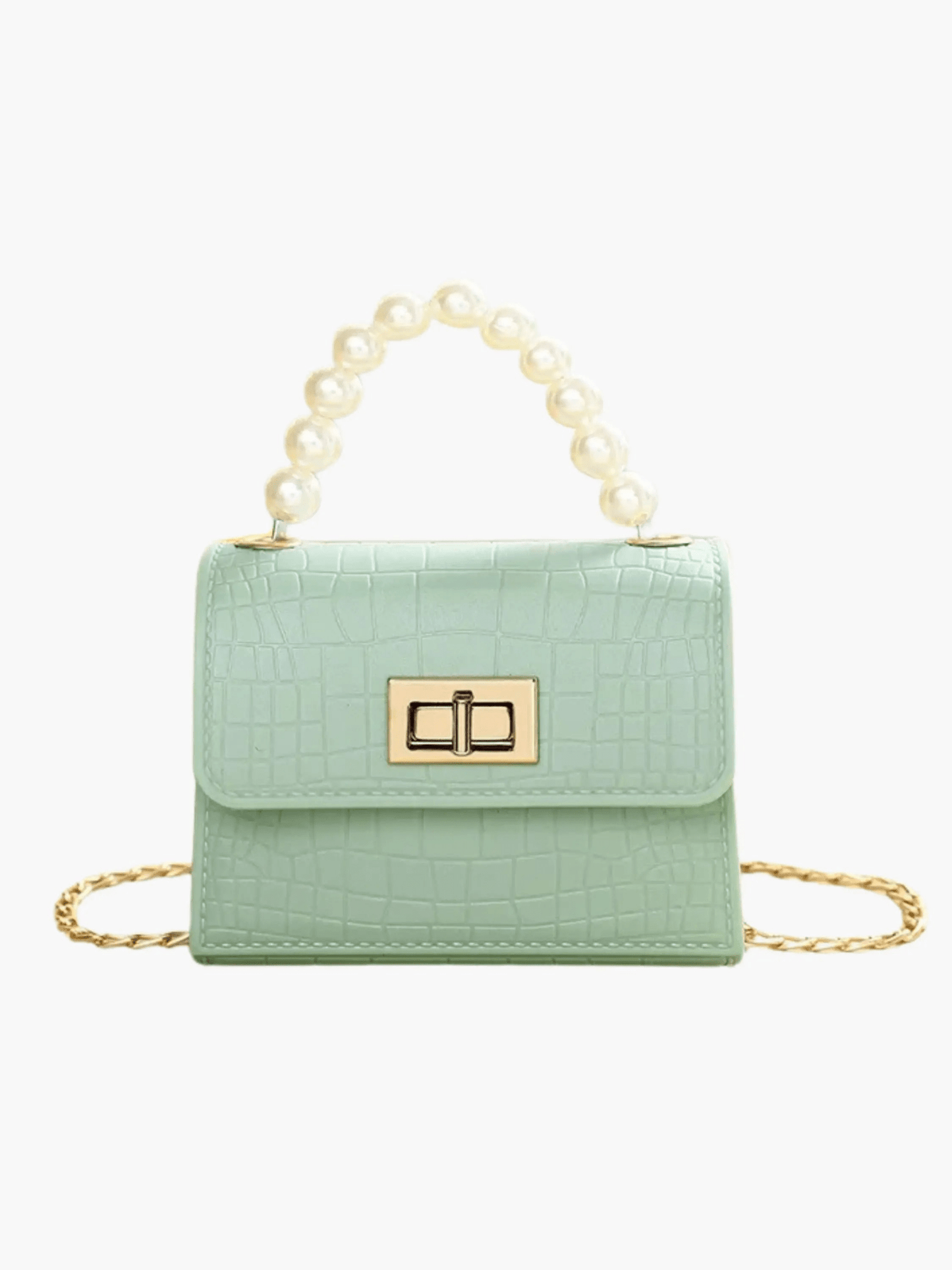 Isabella | Black Croc-Embossed Mini Bag – Elegant & Sophisticated