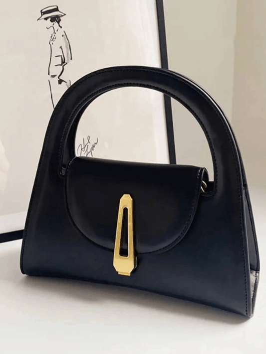 Solvienne | Black Leather Mini Handbag – Chic & Timeless